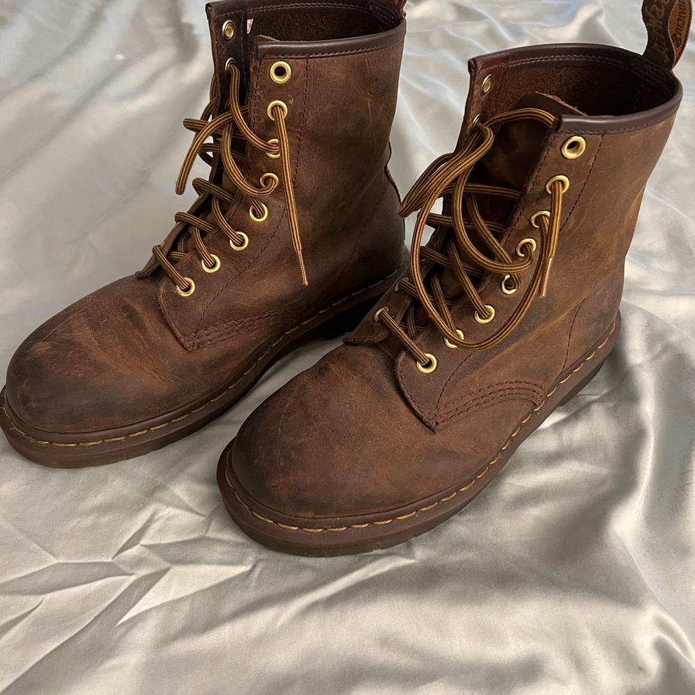 Dr. Martens Brown Lace-Up Boots Rugged Design